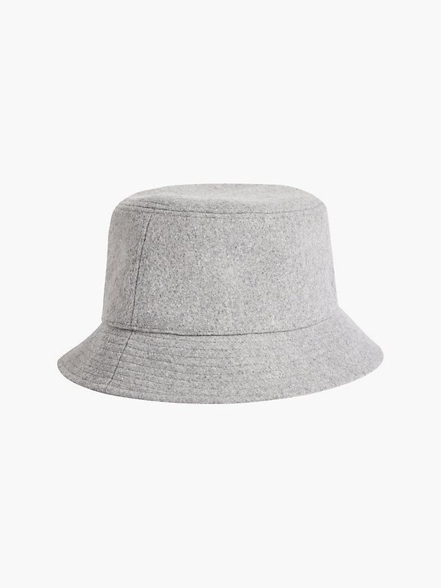 grey vilten bucket hat van wolmix voor dames - calvin klein