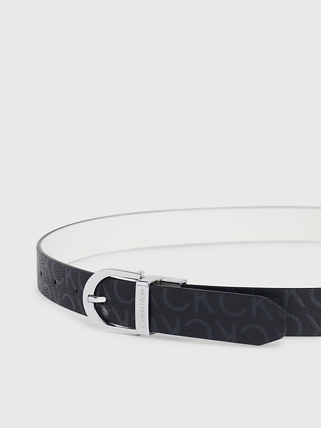 ceinture réversible avec logo black epi mono/dk ecru pour femmes calvin klein