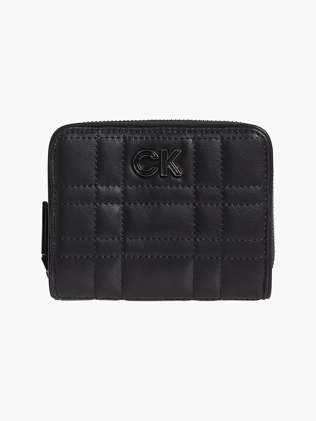 CK BLACK > Gestepptes Portemonnaie Mit Rundum-Reißverschluss Aus Recyceltem Material > undefined Damen - Calvin Klein