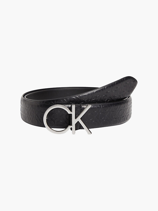 ck black leather logo belt for women calvin klein