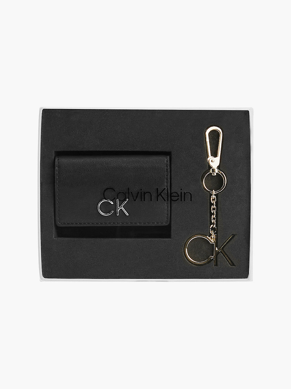 CK BLACK Set Regalo Portafoglio A Tre Ante E Portachiavi Con Logo undefined donna Calvin Klein