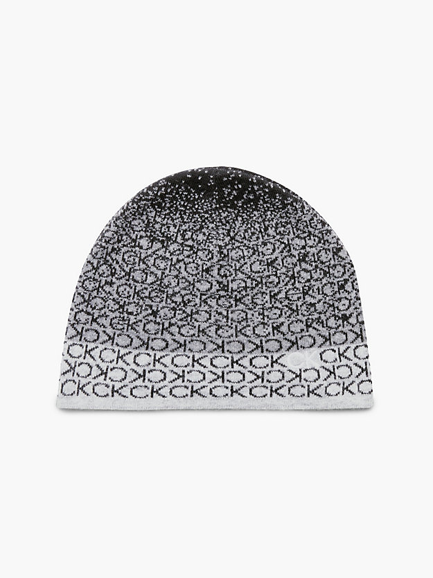 BLACK / GREY Recycled Scarf and Beanie Gift Set for women CALVIN KLEIN
