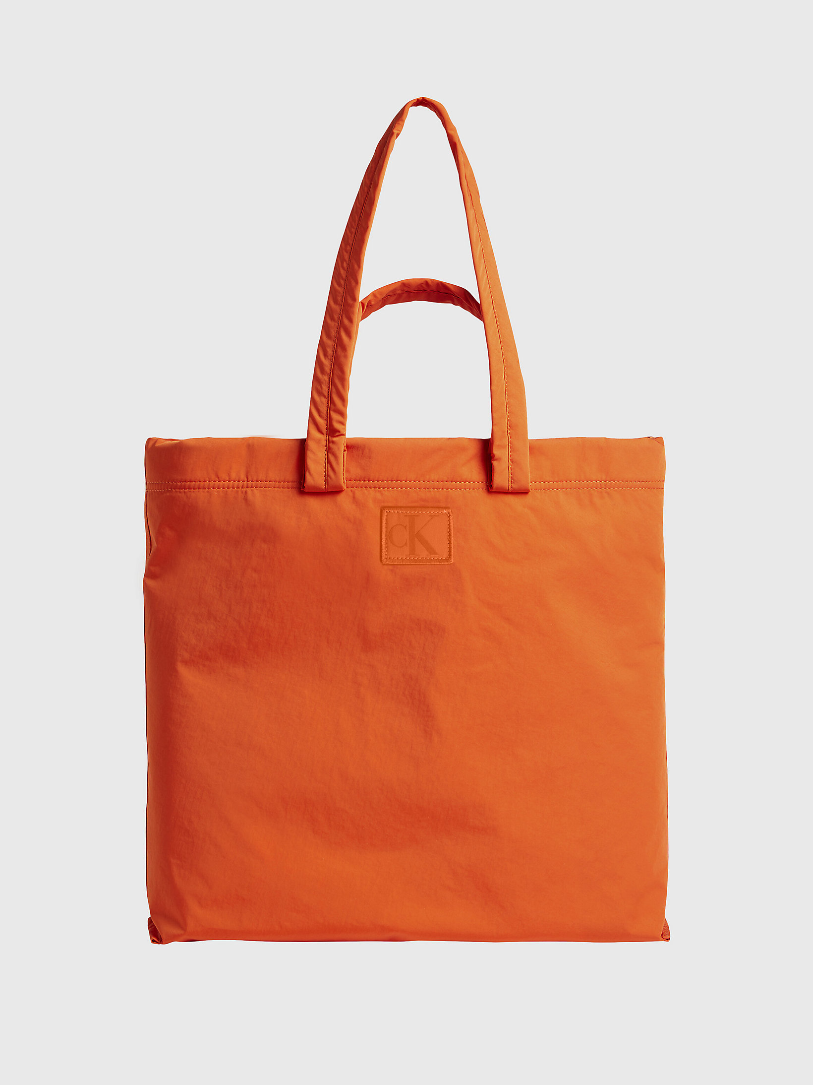 Coral Orange Recycled Nylon Reversible Tote Bag undefined women Calvin Klein