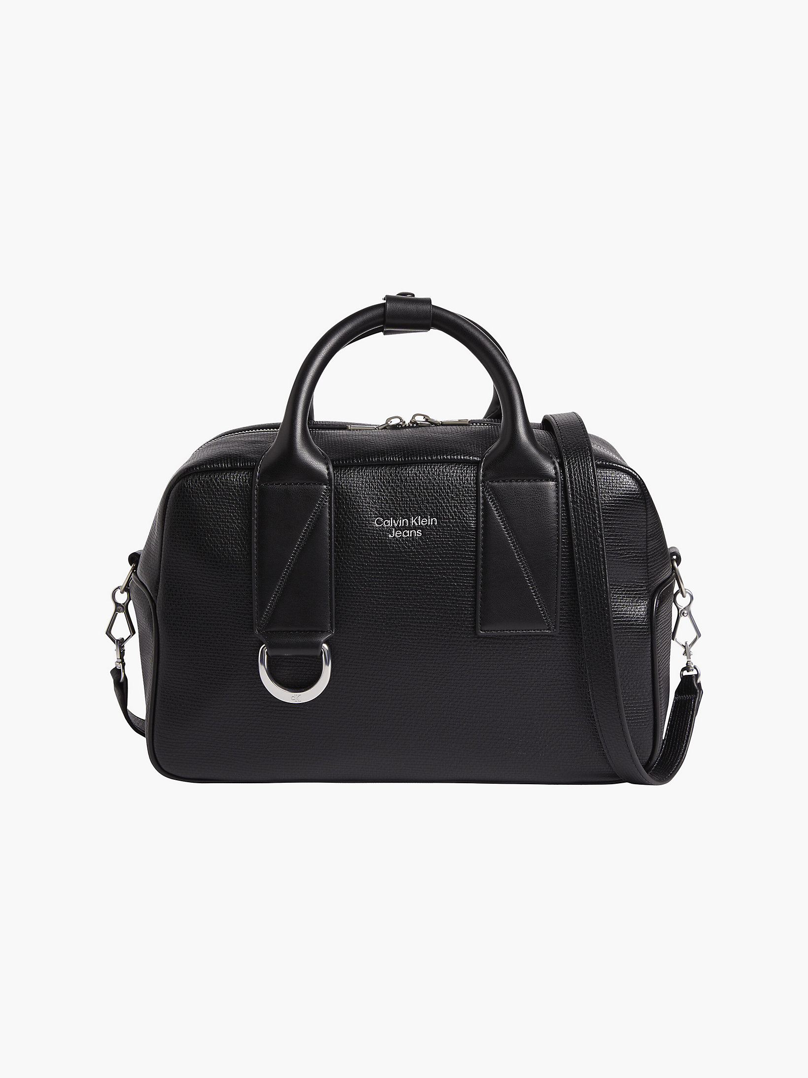 Black Textured Handbag undefined women Calvin Klein