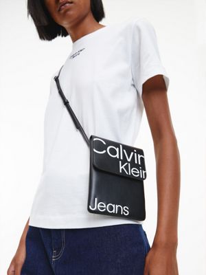 black crossbody phone bag for women calvin klein jeans