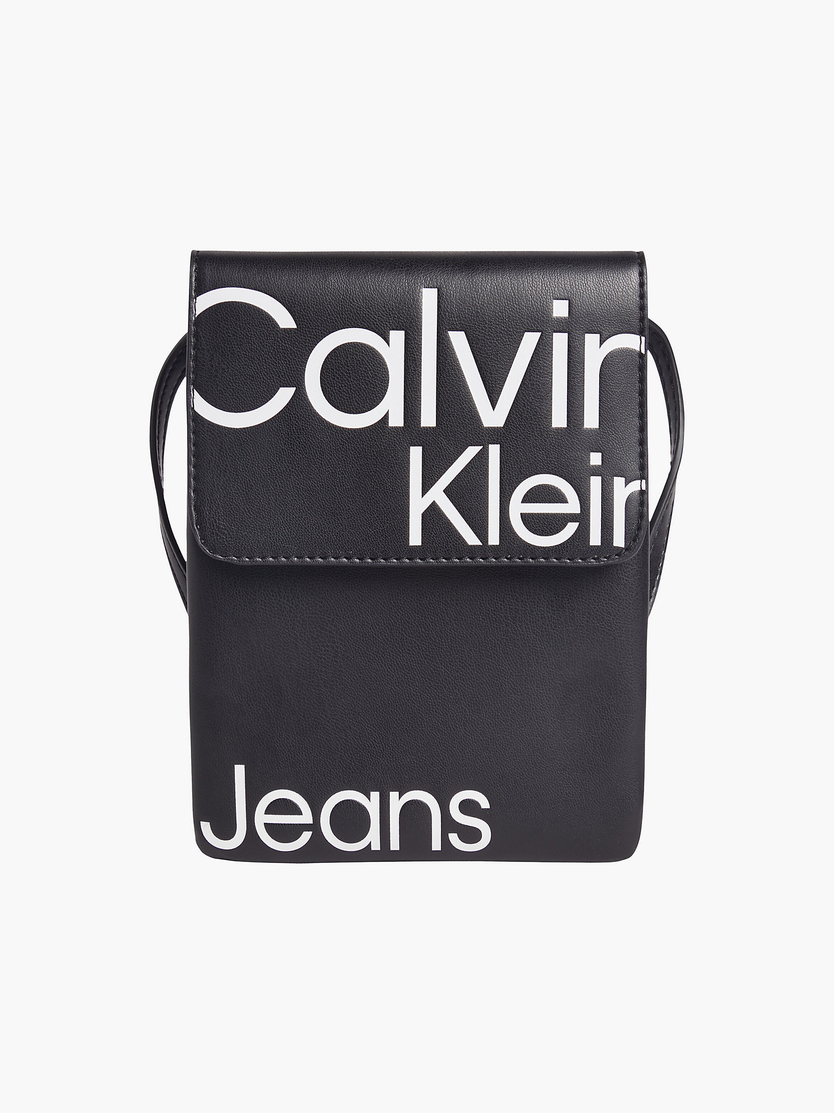 Black Aop Crossbody Phone Bag undefined women Calvin Klein