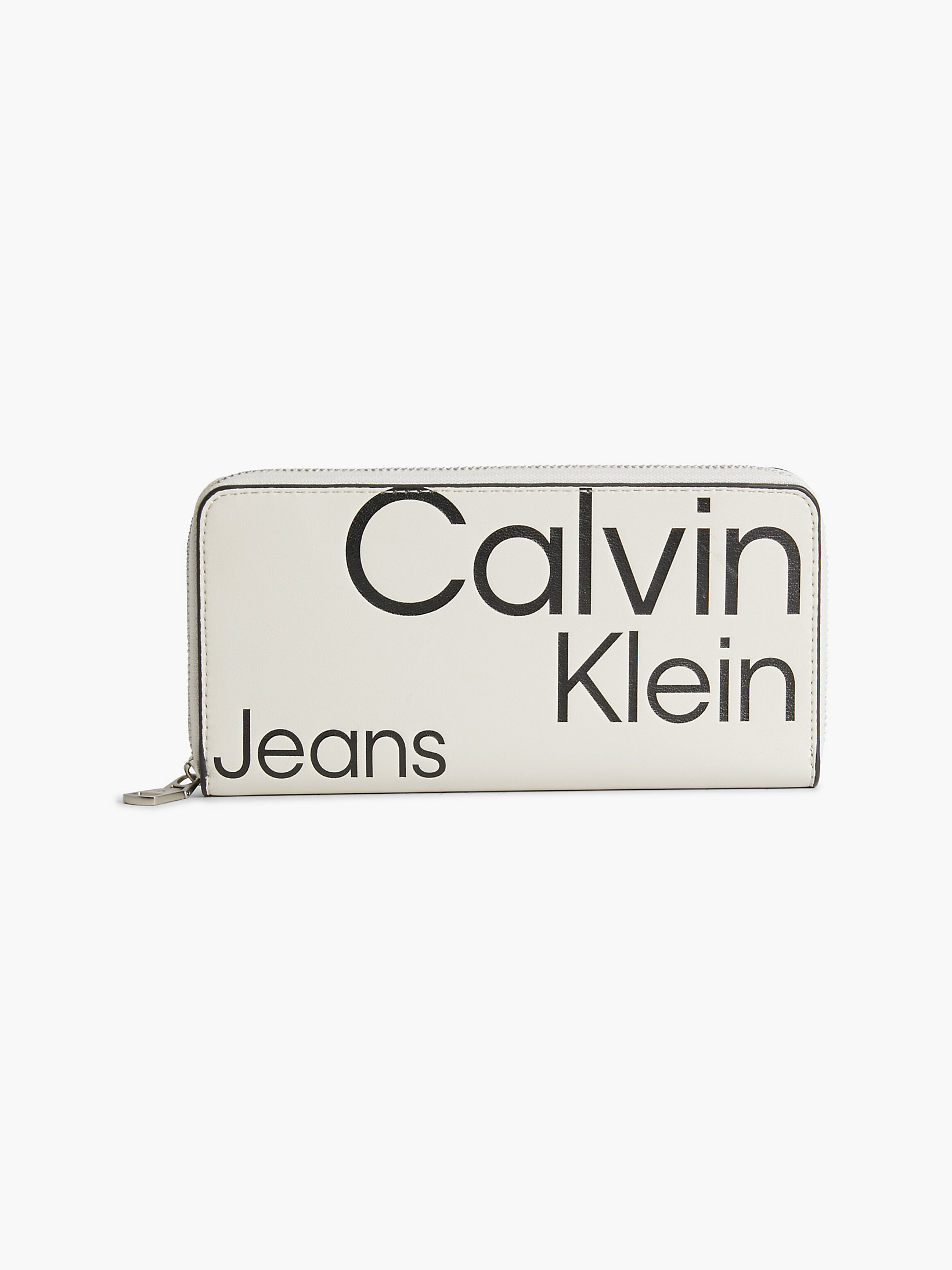 Beige Aop Logo Zip Around Rfid Wallet undefined women Calvin Klein