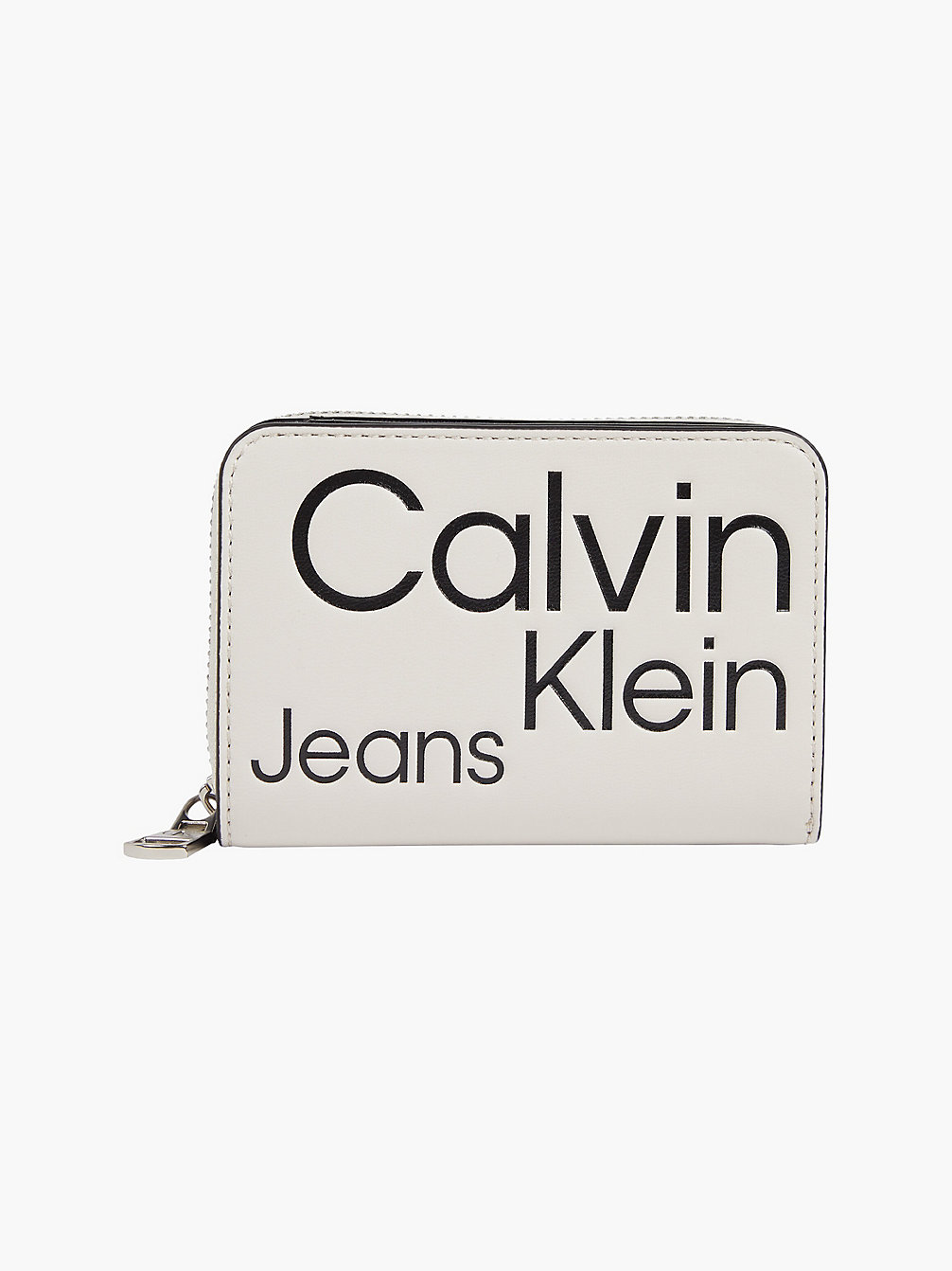 BEIGE AOP Portefeuille Zippé Rfid Avec Logo undefined femmes Calvin Klein