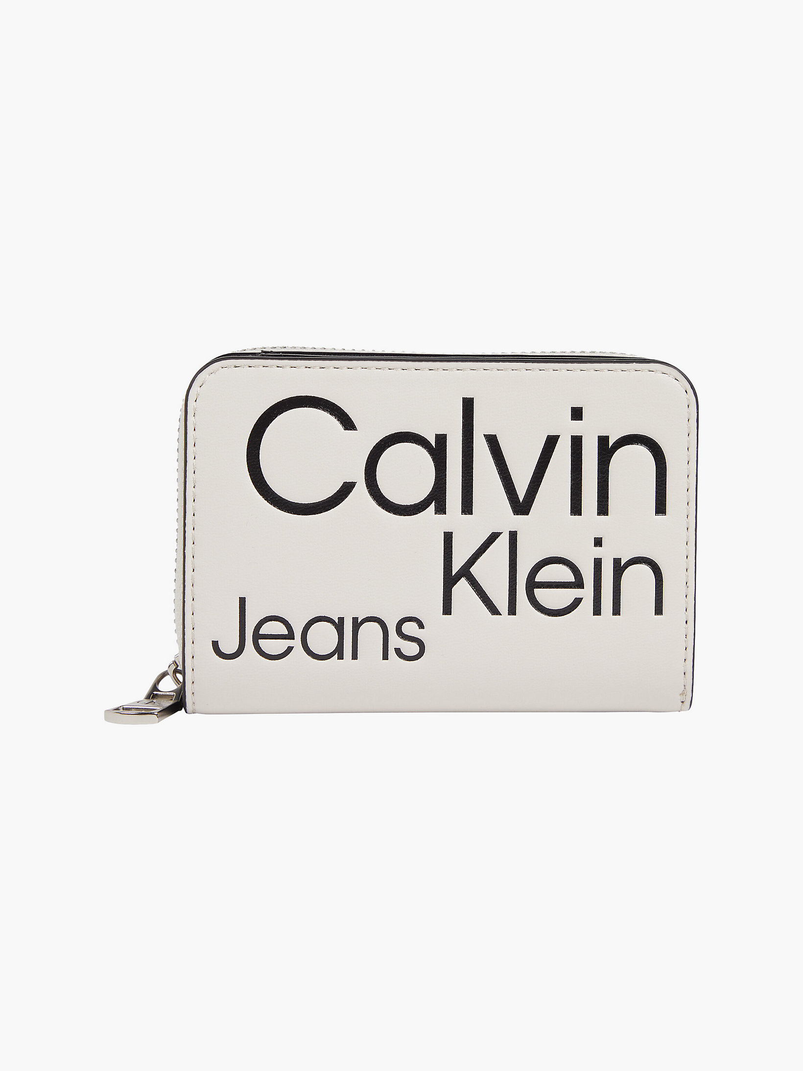 Beige Aop Logo Zip Around Rfid Wallet undefined women Calvin Klein