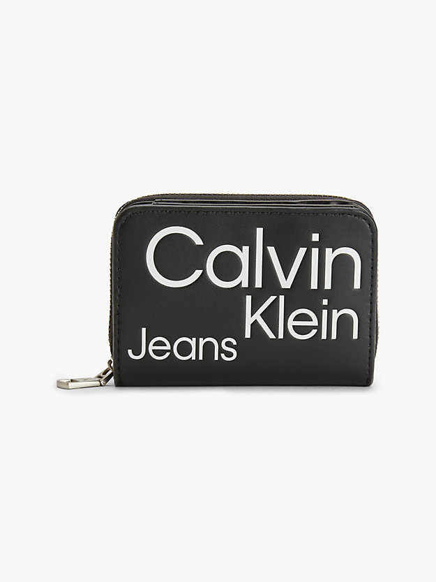 BLACK AOP Portfel z zamkiem wokół z logo i blokadą RFID dla Kobiety CALVIN KLEIN JEANS