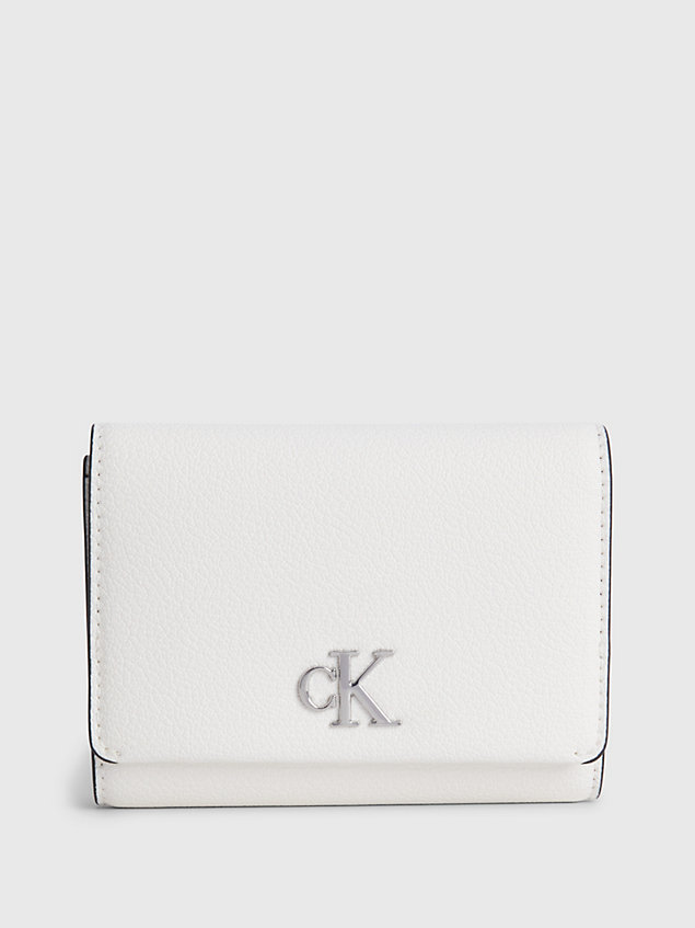 white recycled trifold wallet for women calvin klein jeans