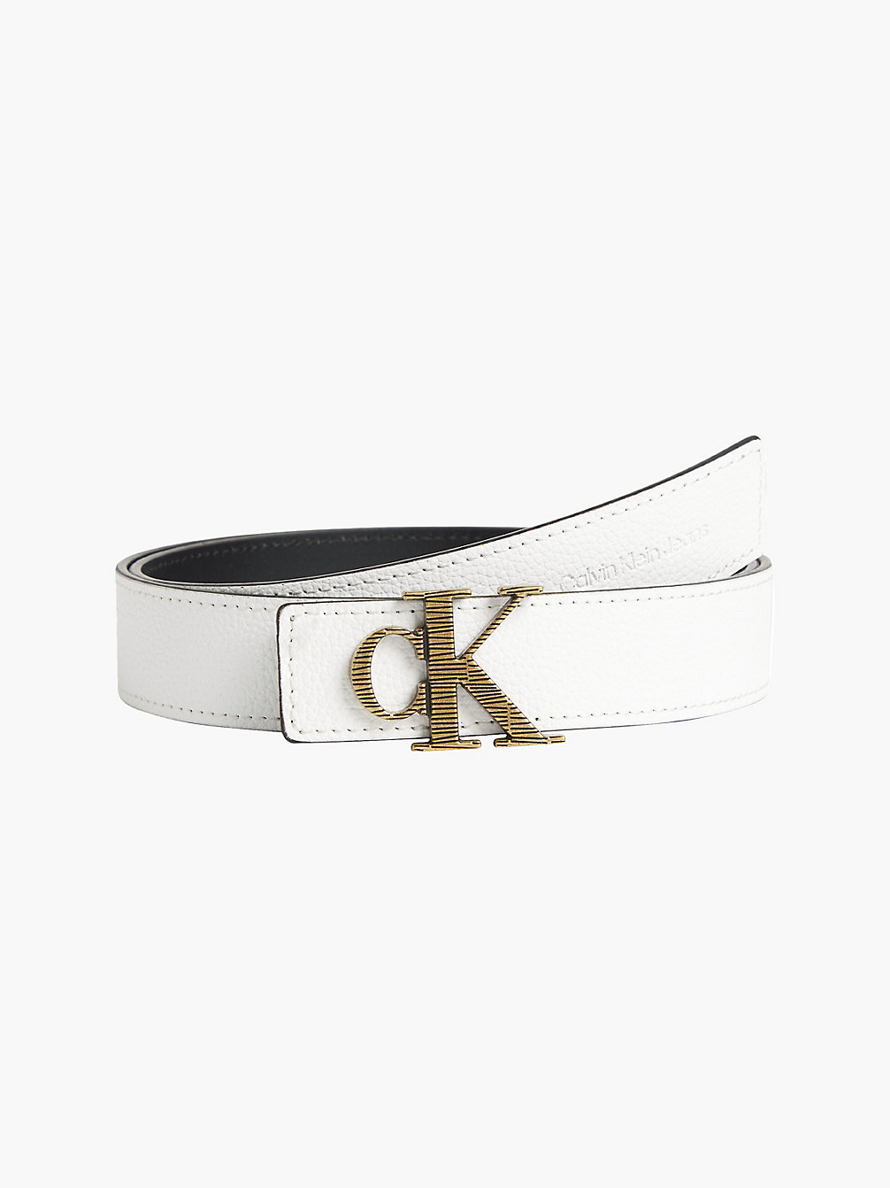 BRIGHT WHITE Leather Belt undefined women Calvin Klein