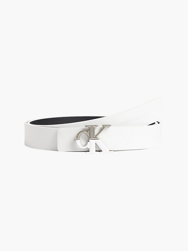 BRIGHT WHITE Leather Belt for women CALVIN KLEIN JEANS