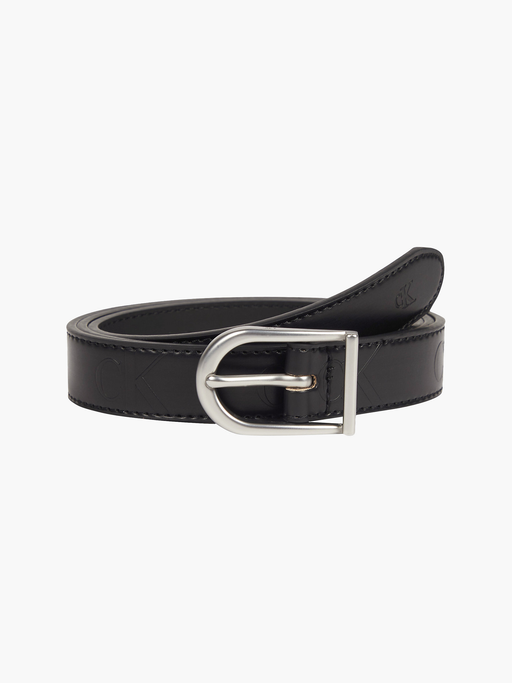 Black Leather Logo Belt undefined women Calvin Klein