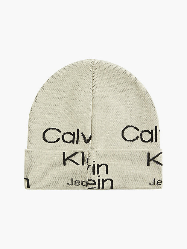 BEIGE AOP Czapka z logo z bawełny organicznej dla Kobiety CALVIN KLEIN JEANS