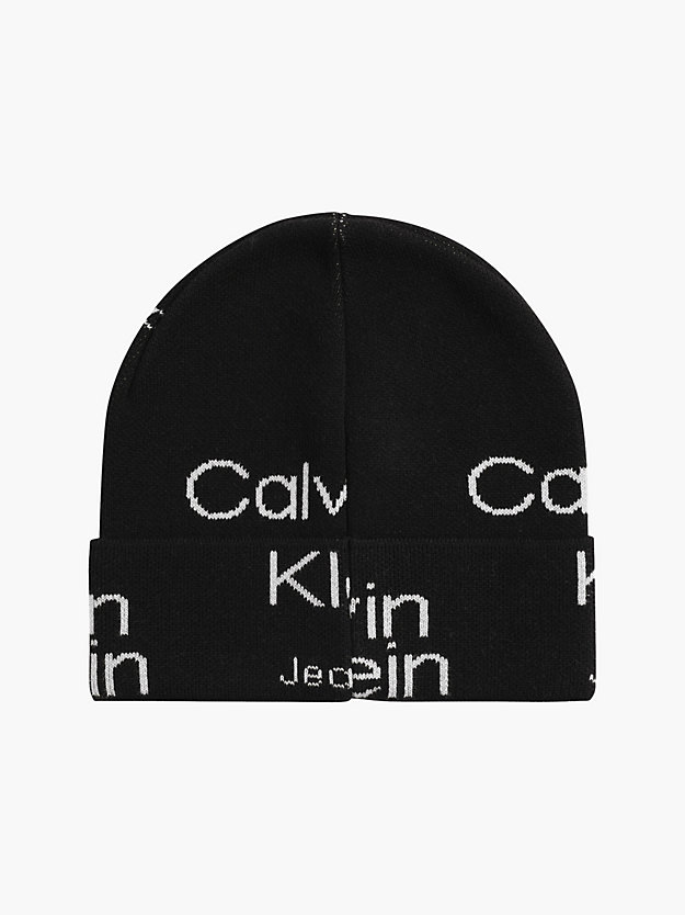 BLACK AOP Czapka z logo z bawełny organicznej dla Kobiety CALVIN KLEIN JEANS