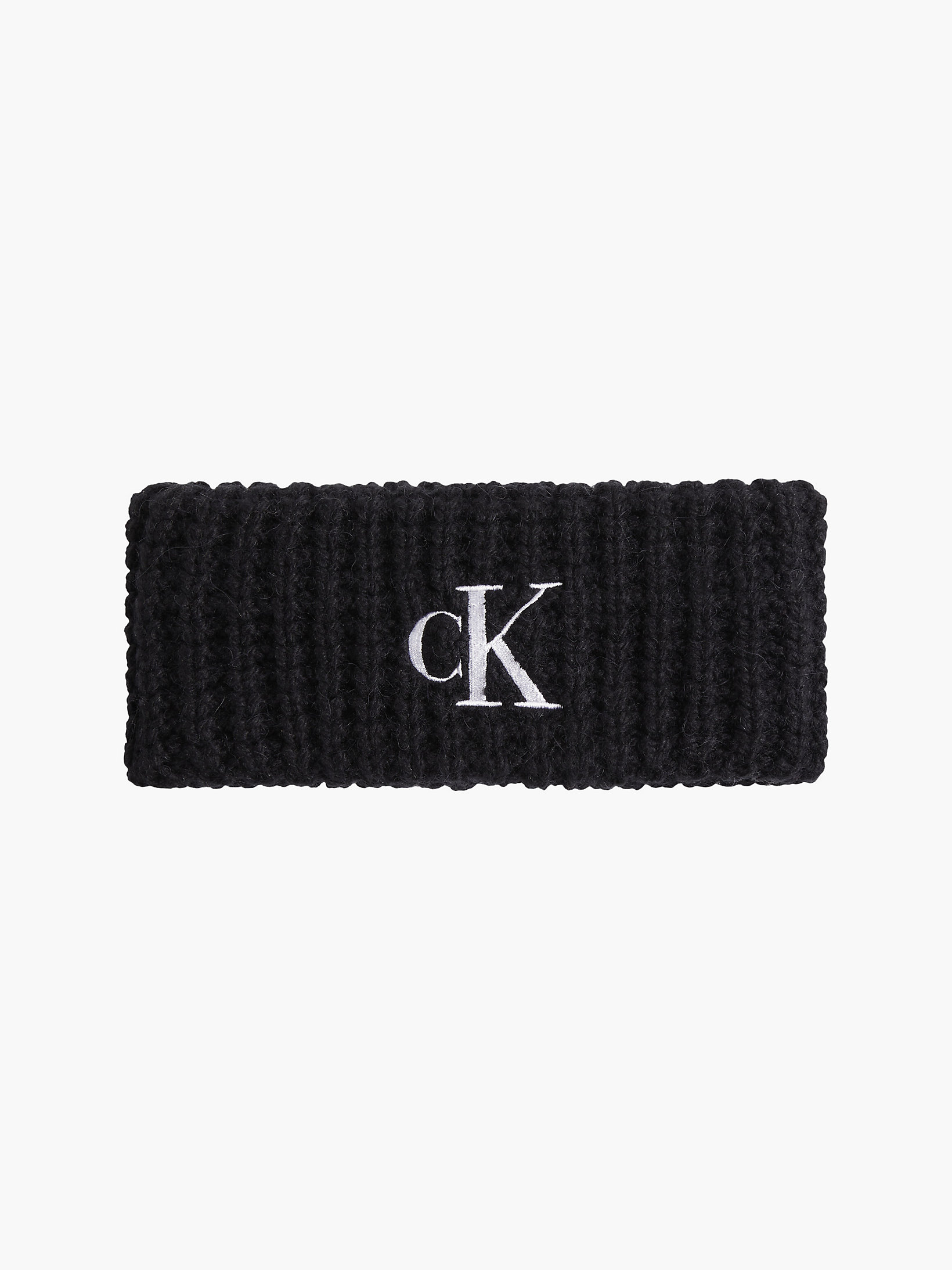 Black Waffle Knit Headband undefined women Calvin Klein