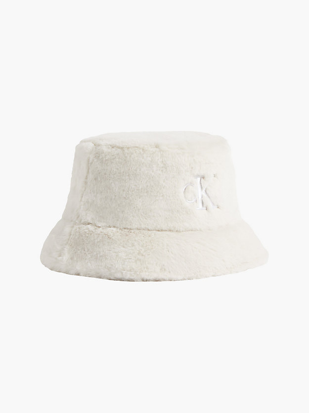 EGGSHELL Faux Fur Bucket Hat for women CALVIN KLEIN JEANS