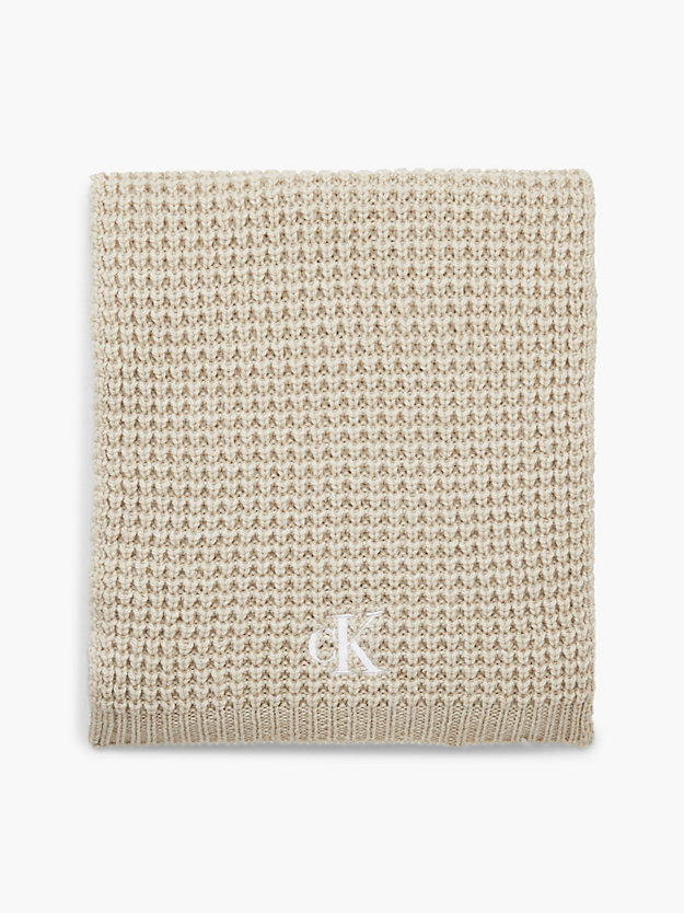 EGGSHELL Waffle Knit Scarf for women CALVIN KLEIN JEANS