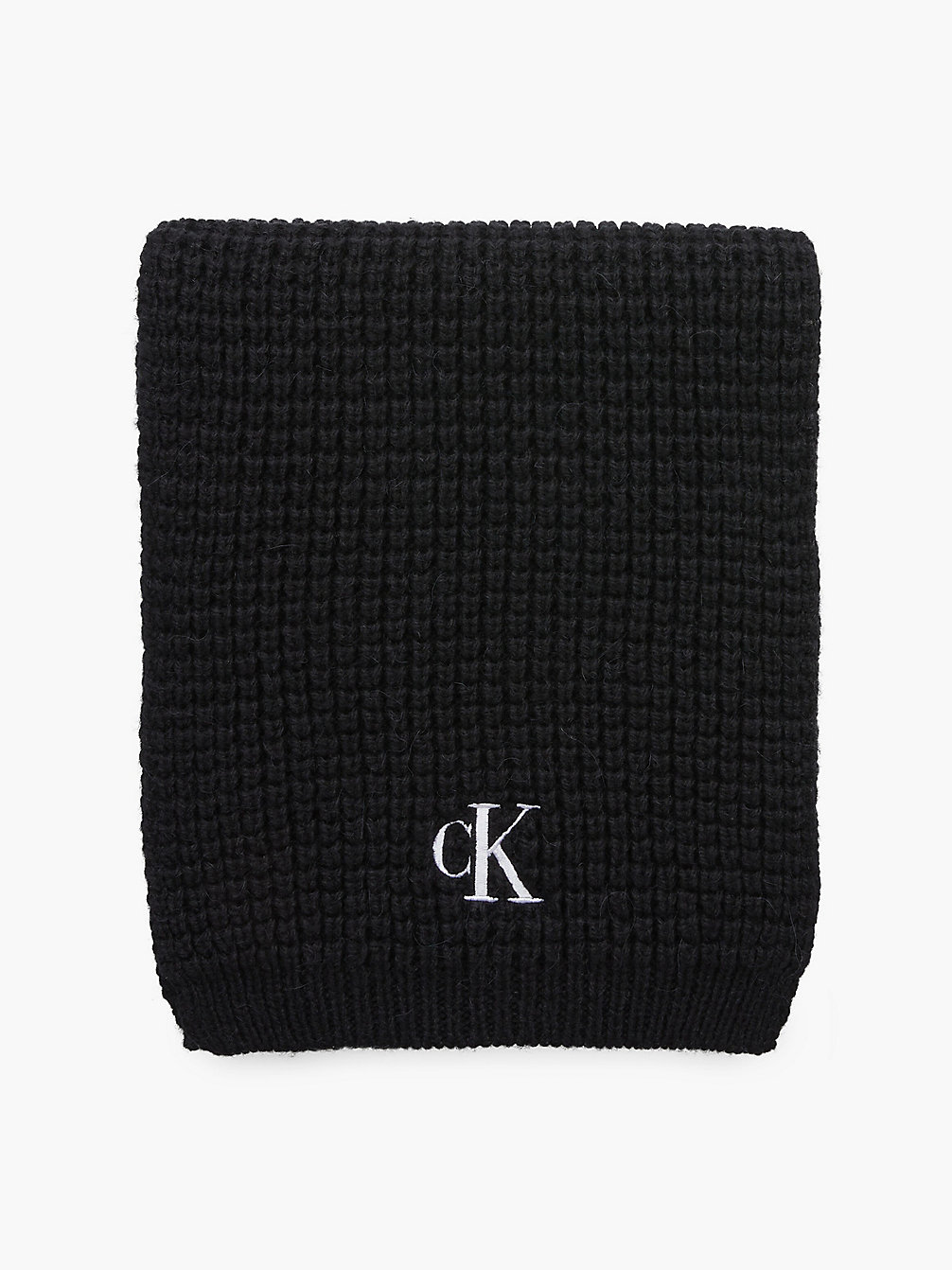 BLACK Waffle Knit Scarf undefined women Calvin Klein