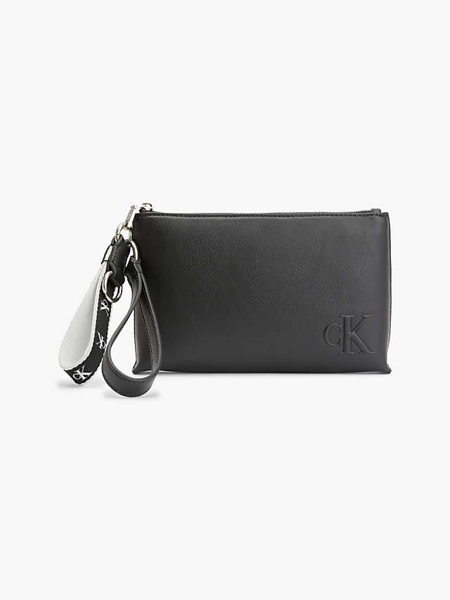 Black Recycled Makeup Bag With Keyring undefined women Calvin Klein