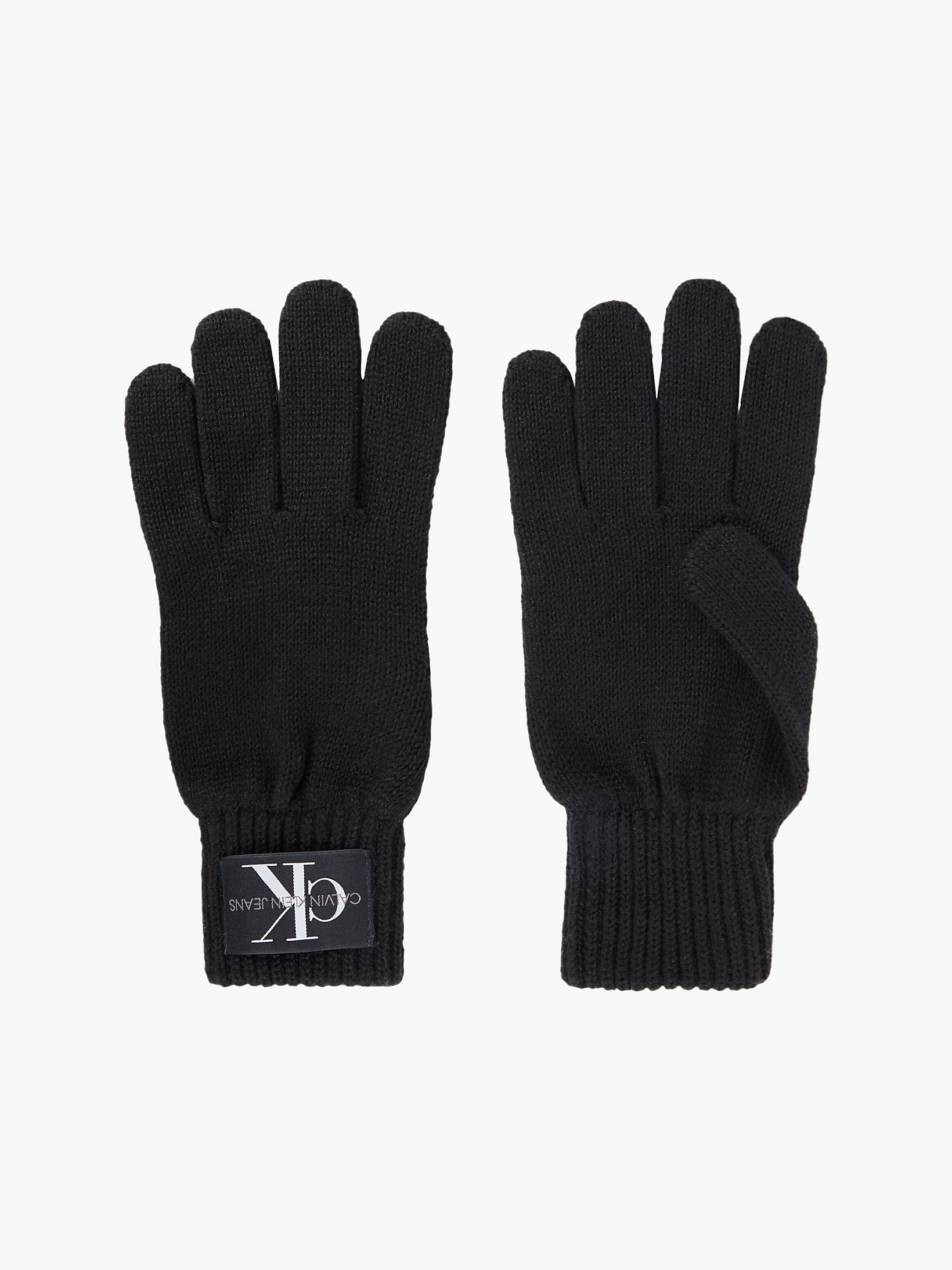 Black Knit Logo Gloves undefined women Calvin Klein