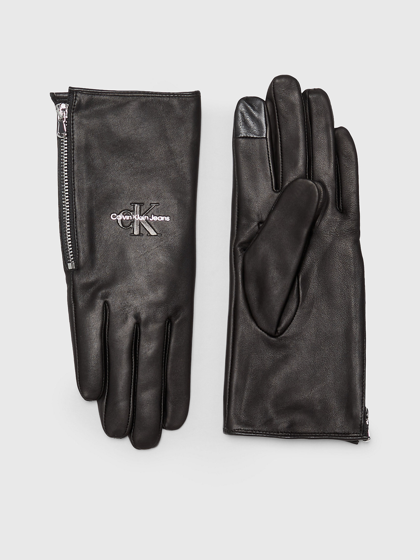 Black > Кожаные перчатки на молнии > undefined Женщины - Calvin Klein