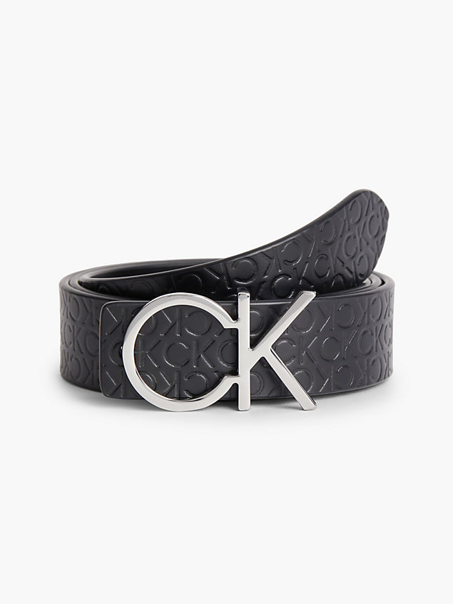 ceinture réversible en cuir avec logo black pour femmes calvin klein
