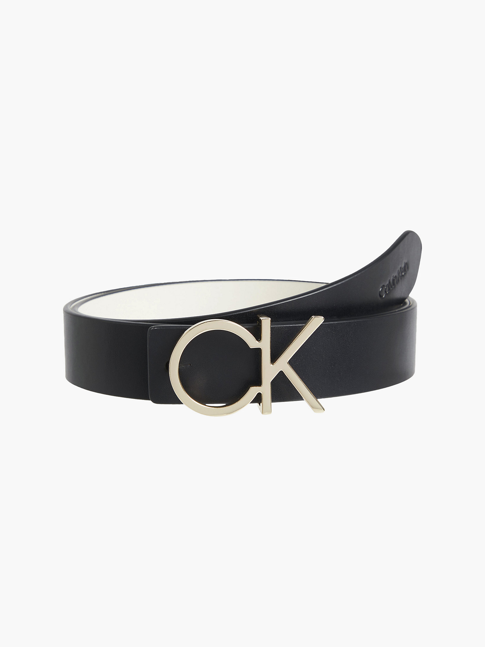 Black / Ecru > Двусторонний ремень из переработанного материала с логот > undefined Женщины - Calvin Klein