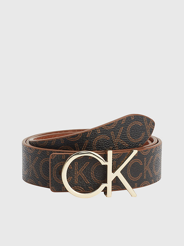 COGNAC / BROWN MONO Recycled Reversible Leather Belt for women CALVIN KLEIN