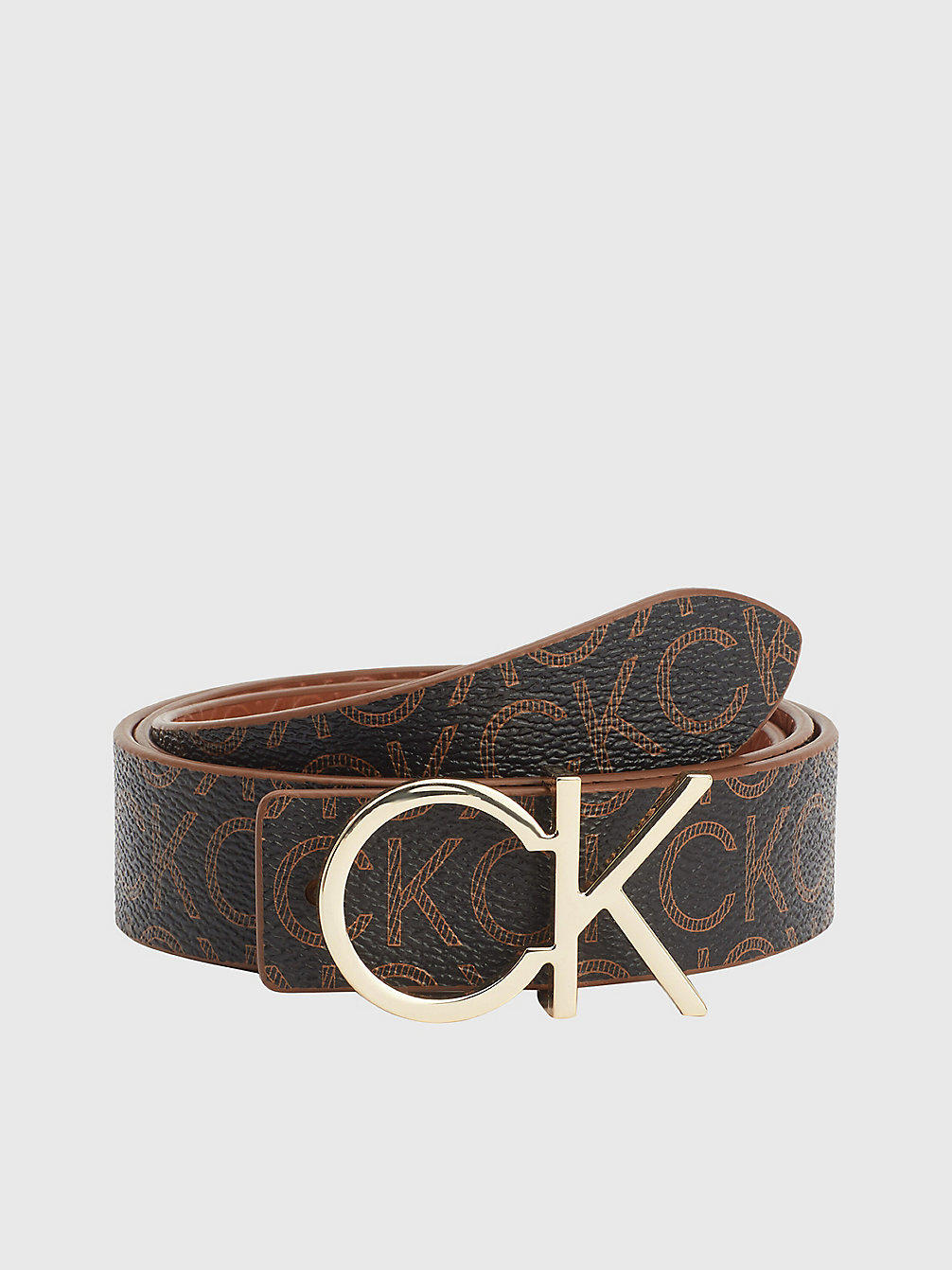 COGNAC / BROWN MONO Recycled Reversible Leather Belt undefined women Calvin Klein