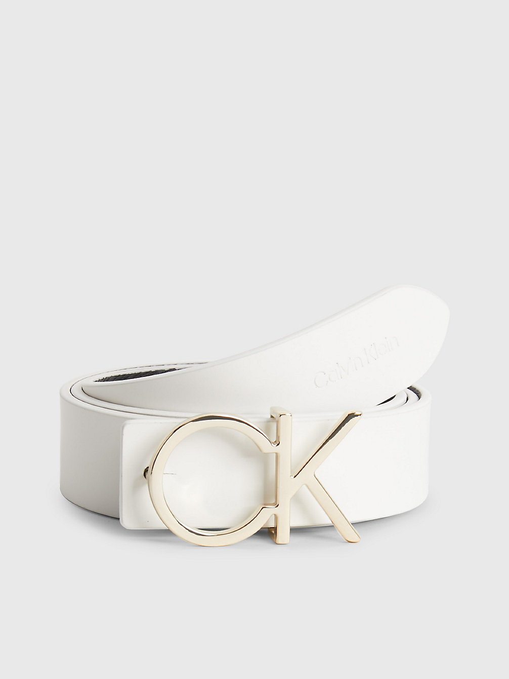 BRIGHT WHITE / BLACK MONO Recycled Reversible Leather Belt undefined women Calvin Klein