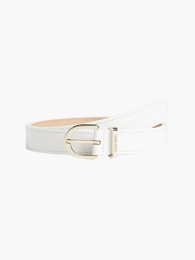 CK WHITE Leather Belt for women CALVIN KLEIN