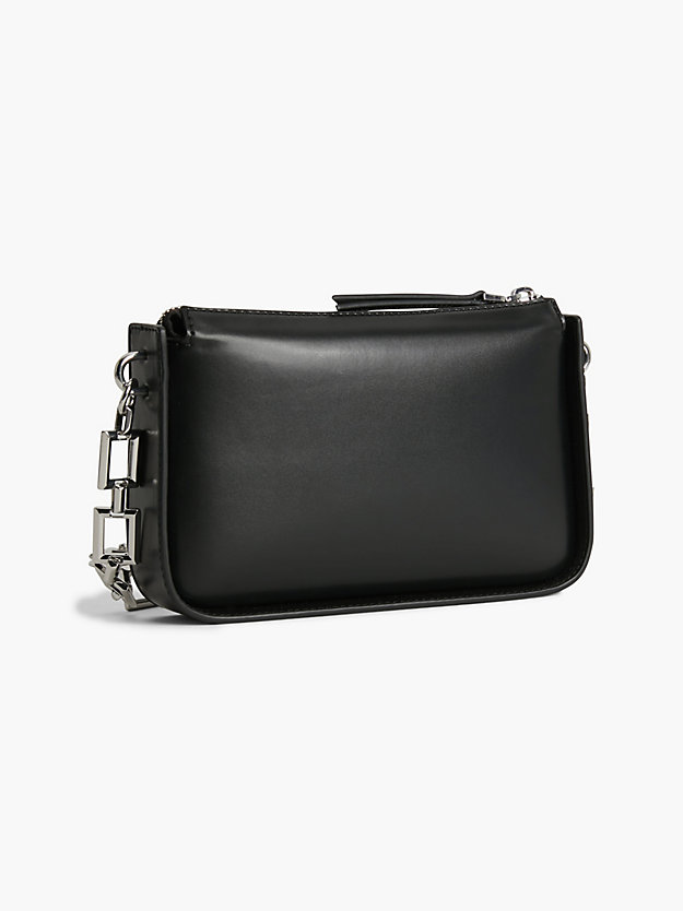 CK BLACK Small Recycled Crossbody Bag with Chain for women CALVIN KLEIN