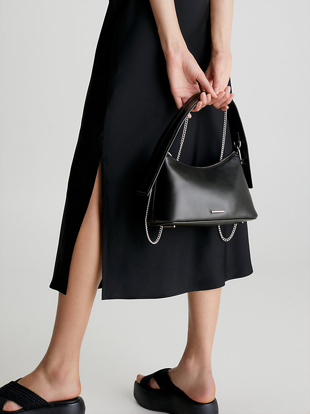 CK BLACK Small Vegan Leather Shoulder Bag for women CALVIN KLEIN