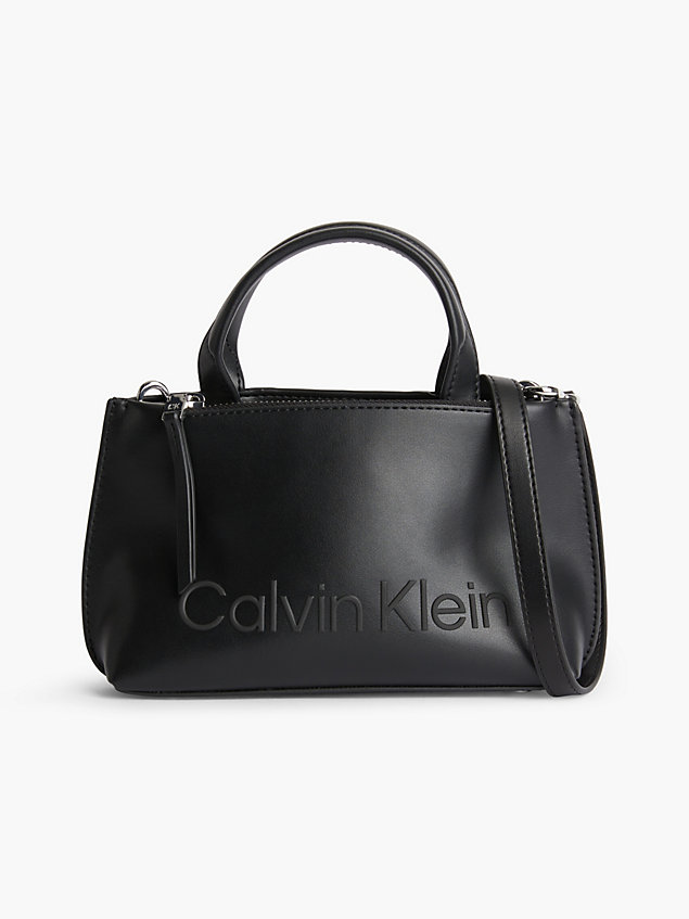 black recycled mini tote bag for women calvin klein