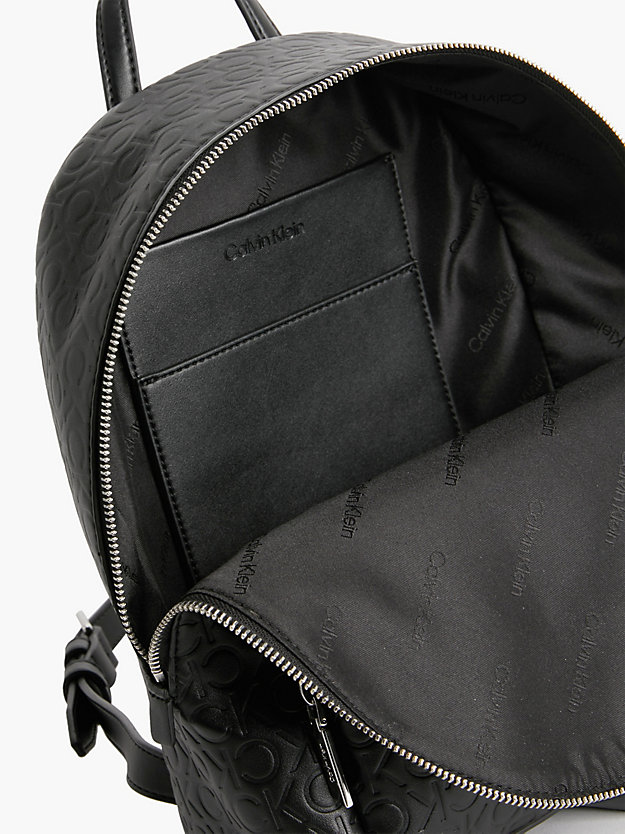 CK BLACK Recycled Round Logo Backpack for women CALVIN KLEIN