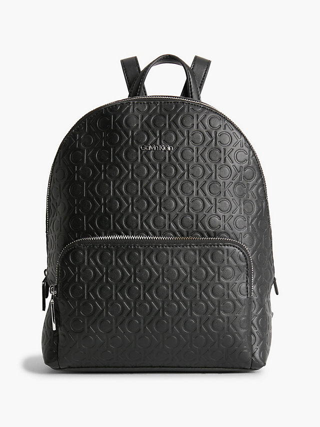 CK Black Recycled Round Logo Backpack undefined women Calvin Klein