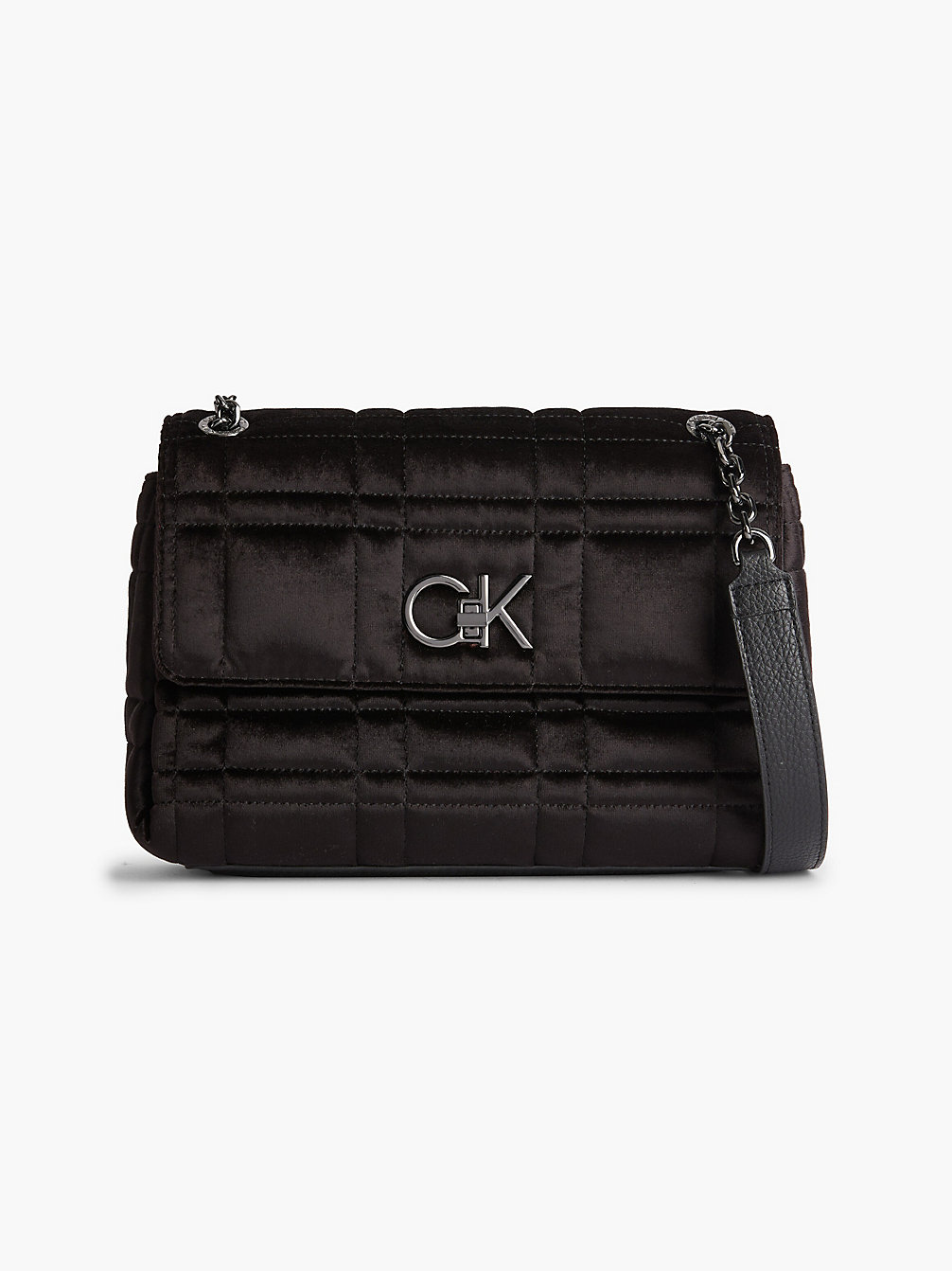 CK BLACK Wandelbare Samt-Schultertasche Aus Recycling-Material undefined Damen Calvin Klein