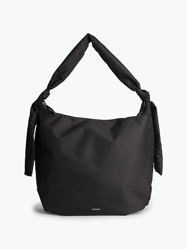 ck black large recycled hobo bag for women calvin klein