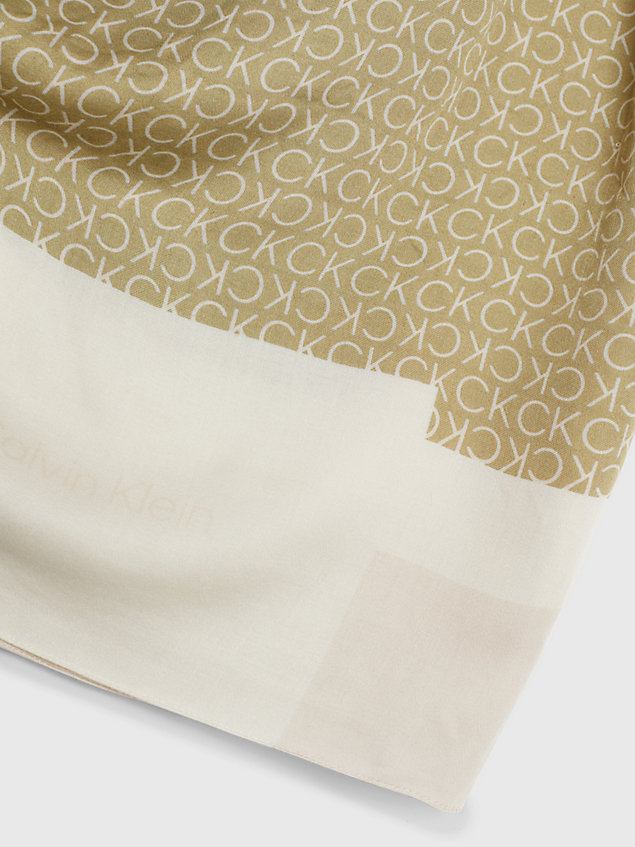 brown sjaal met logo voor dames - calvin klein