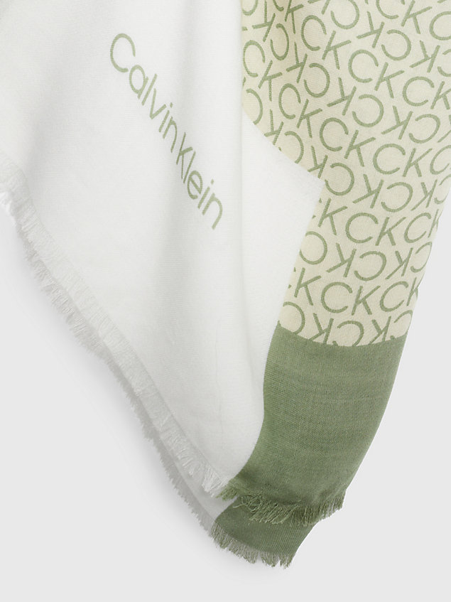 green sjaal met logo voor dames - calvin klein