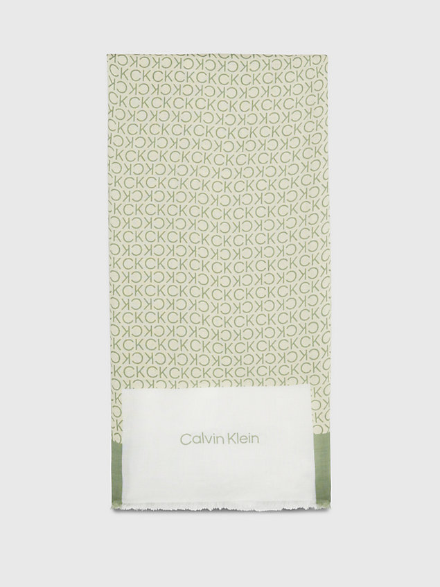 green sjaal met logo voor dames - calvin klein