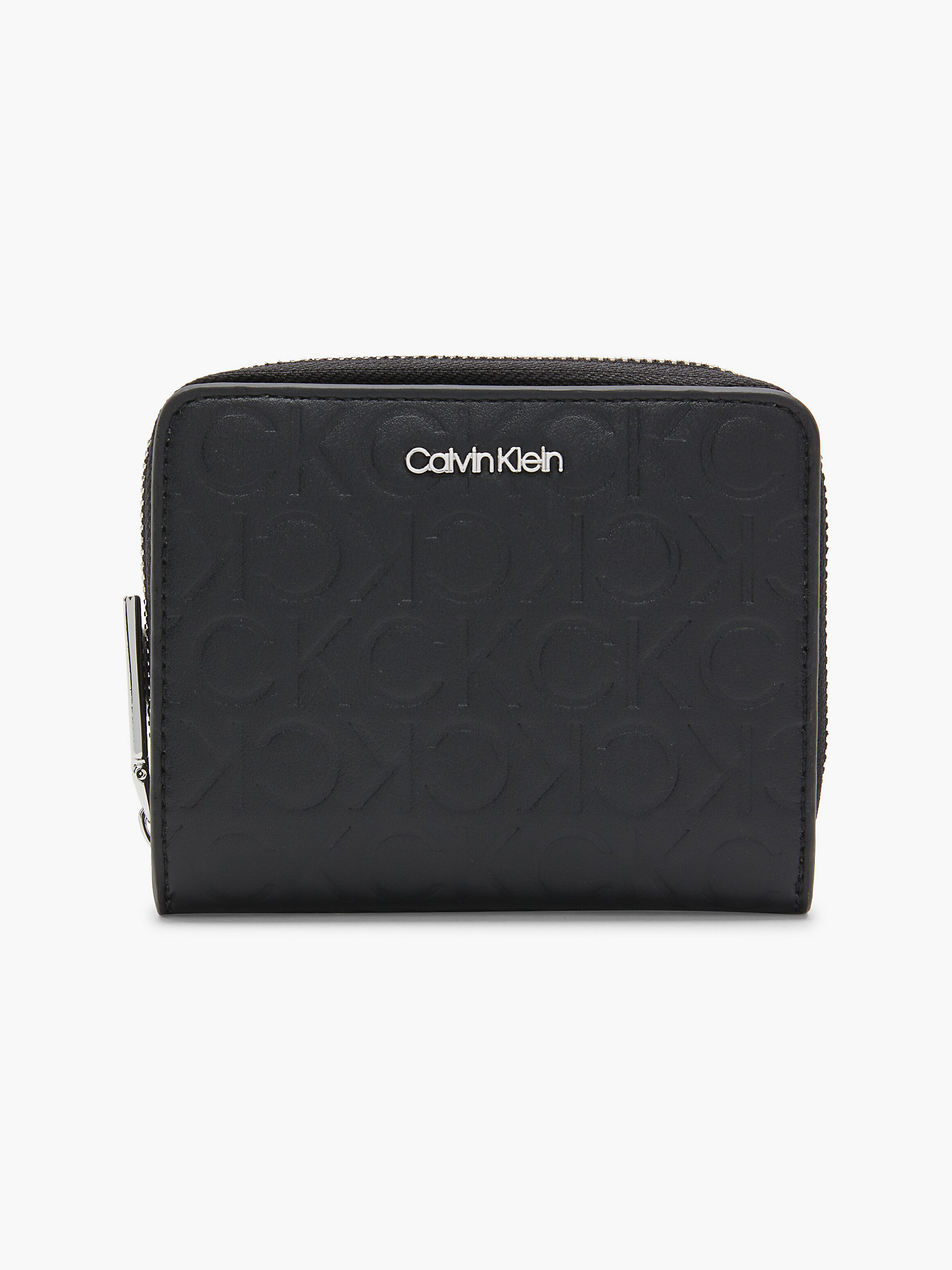 CK Black Portefeuille Zippé Avec Logo En Matière Recyclée undefined femmes Calvin Klein
