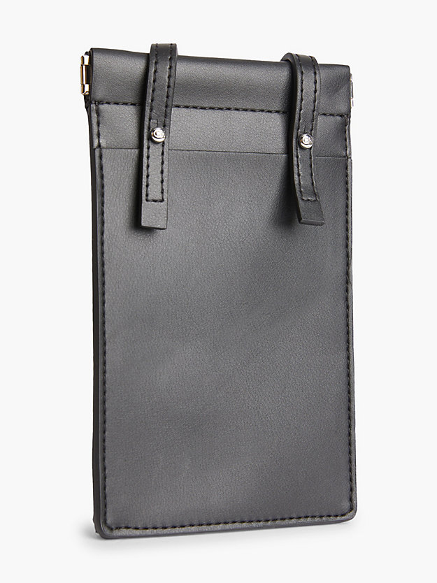 CK BLACK Recycled Crossbody Phone Pouch for women CALVIN KLEIN