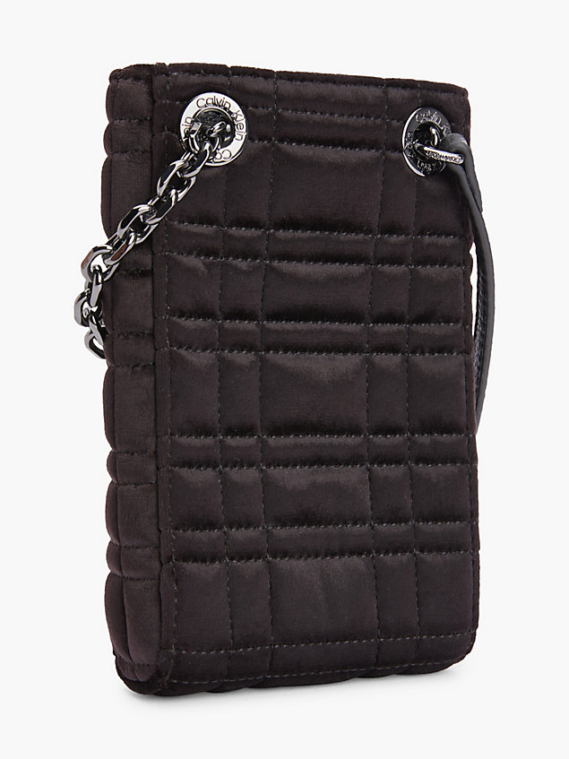 sac avec étui pour téléphone en velours recyclé black pour femmes calvin klein