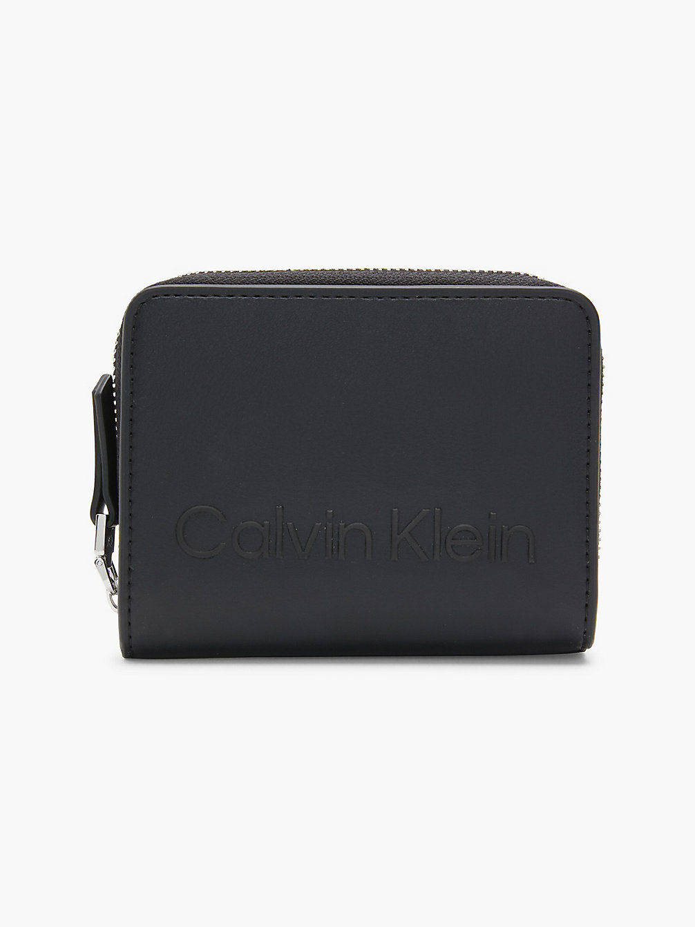 CK BLACK > Portemonnaie Mit Rundum-Reißverschluss Aus Recyceltem Material > undefined Damen - Calvin Klein