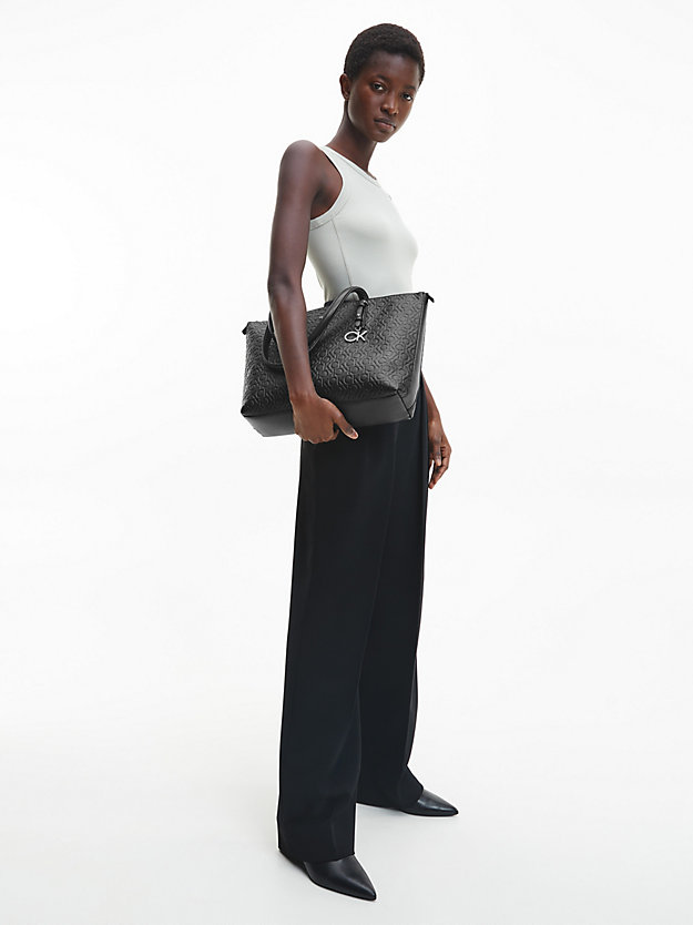CK BLACK Recycled Logo Tote Bag for women CALVIN KLEIN