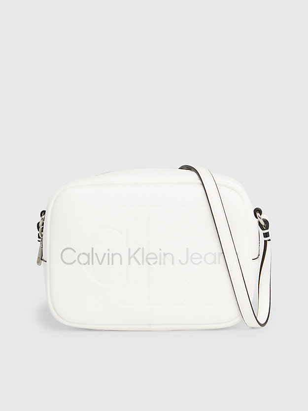 borsa a tracolla white/silver logo da donne calvin klein jeans