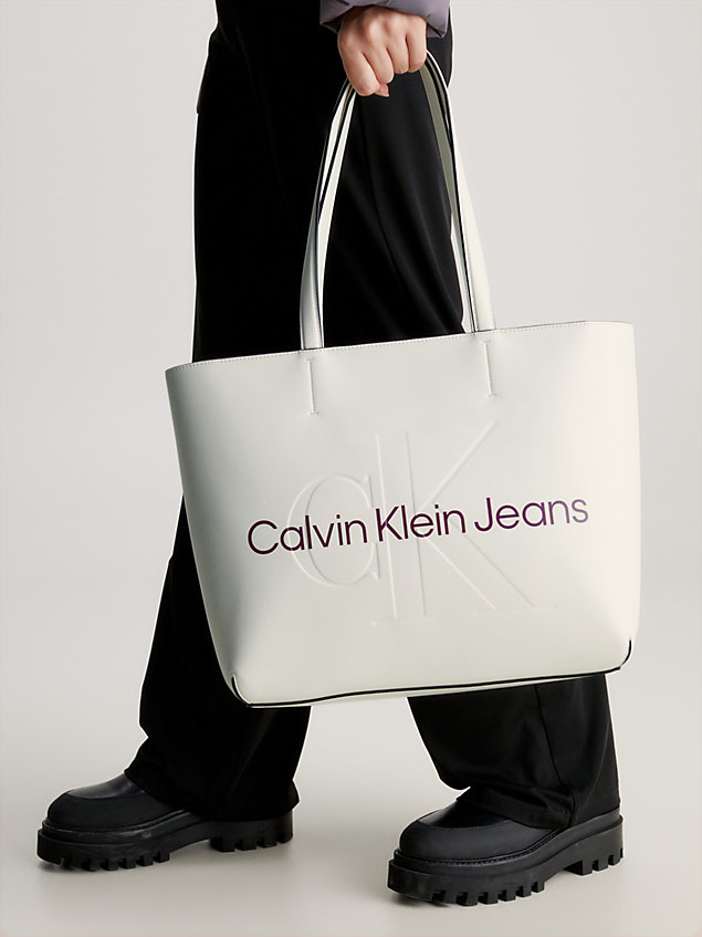 bolso tote white de mujer calvin klein jeans